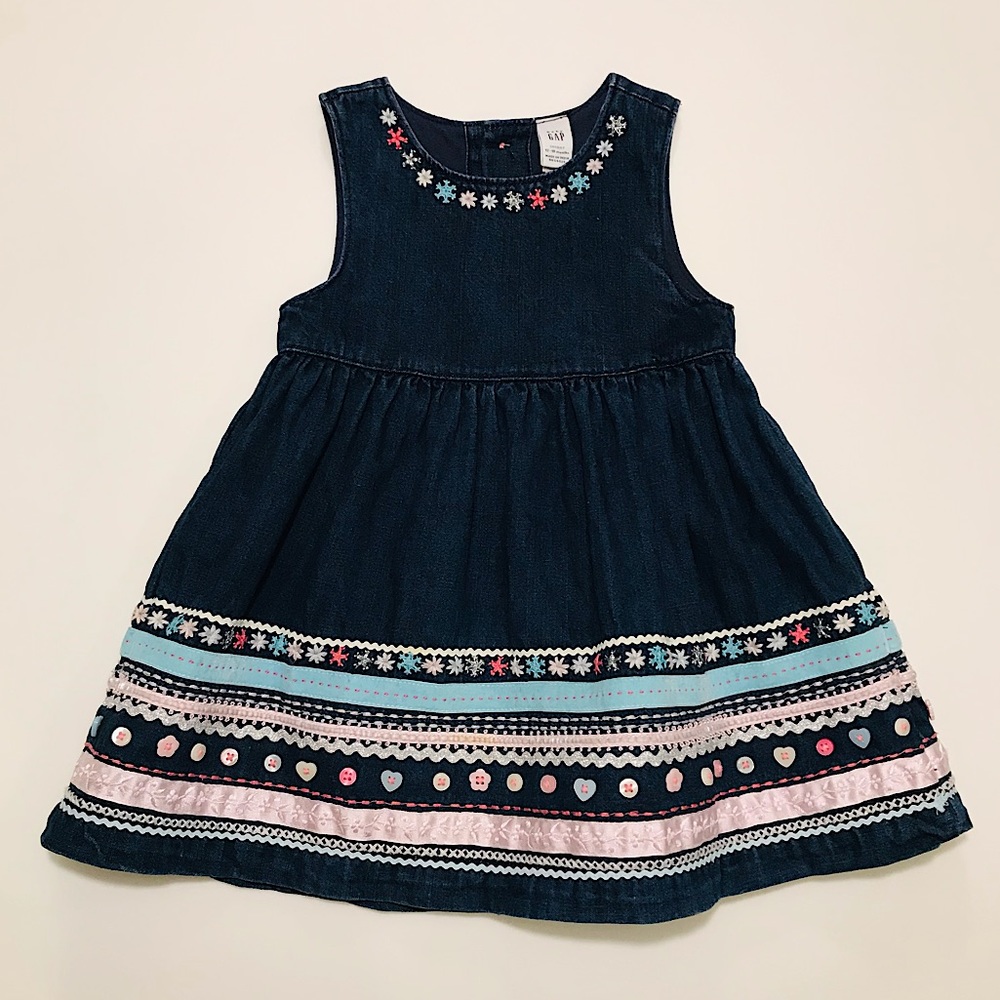 Gap Chambray Denim Jumper Dress 12-18m